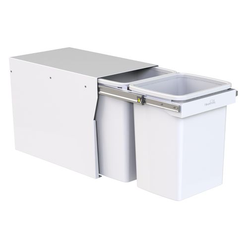 Compact Floor Mount 2 x 20L | Handle Pull | White