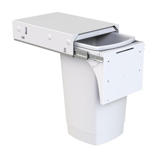 Hideaway Soft Close 1 x 50L Bucket | Door Pull | White