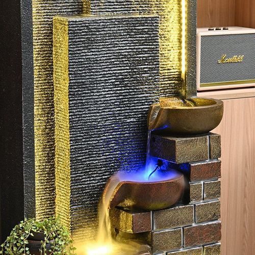 Modern Tiered Water Feature 62 x 42 x 170cm