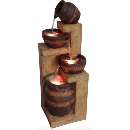 Rustic Tiered Pot Water Feature 38 x 38 x 117