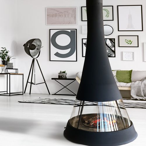 JC Bordelet Linea 914 - Suspended Wood Fireplace