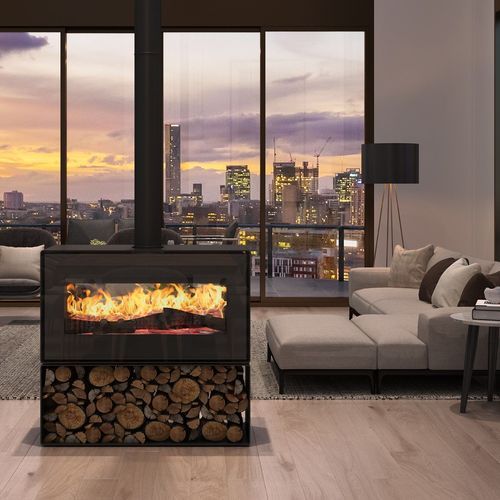 VisionLINE Taurus Double-sided Freestanding Woodfire