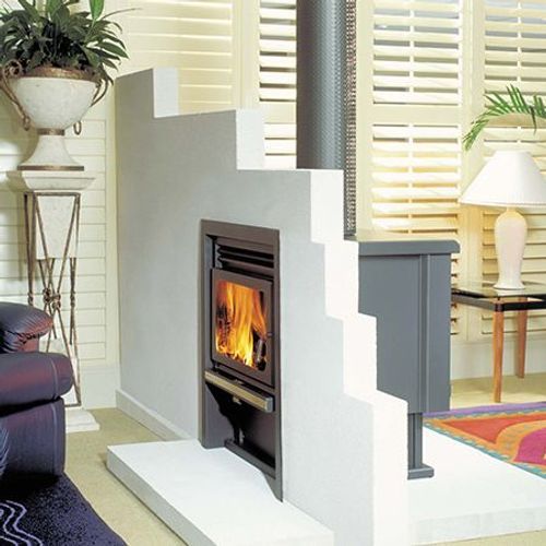 Kemlan-Coupe Wall Penetration Double Sided Rural Wood Fireplace