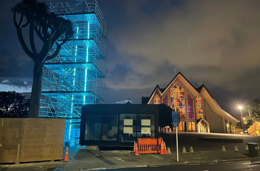 Neon LED Feature lighting- Holly Apartments Viewing Platform