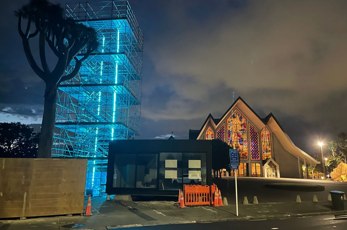 Neon LED Feature lighting- Holly Apartments Viewing Platform