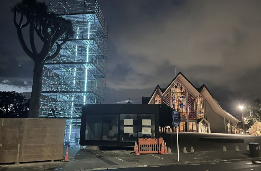 Neon LED Feature lighting- Holly Apartments Viewing Platform