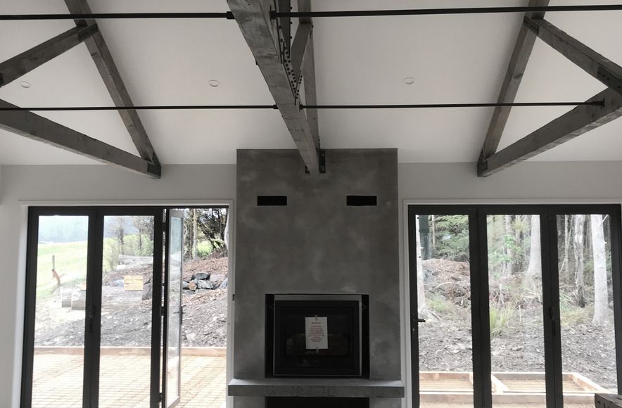 Venetian plaster - Fireplace - Aged concrete look