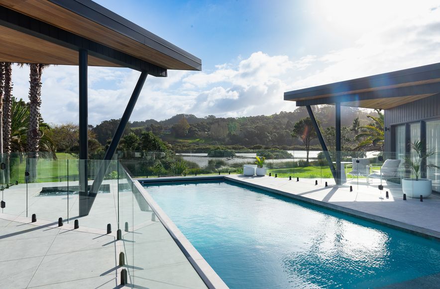 Beachy Pool For A Waterfront Property