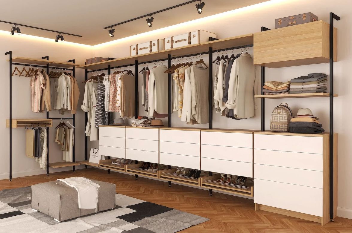 Classic Oak Walk-in Wardrobe