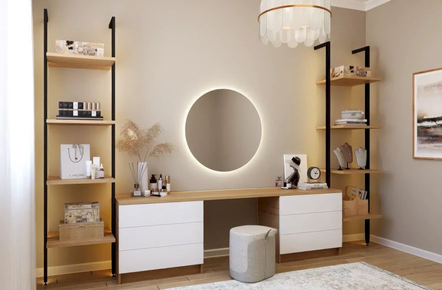Classic Oak Makeup Table