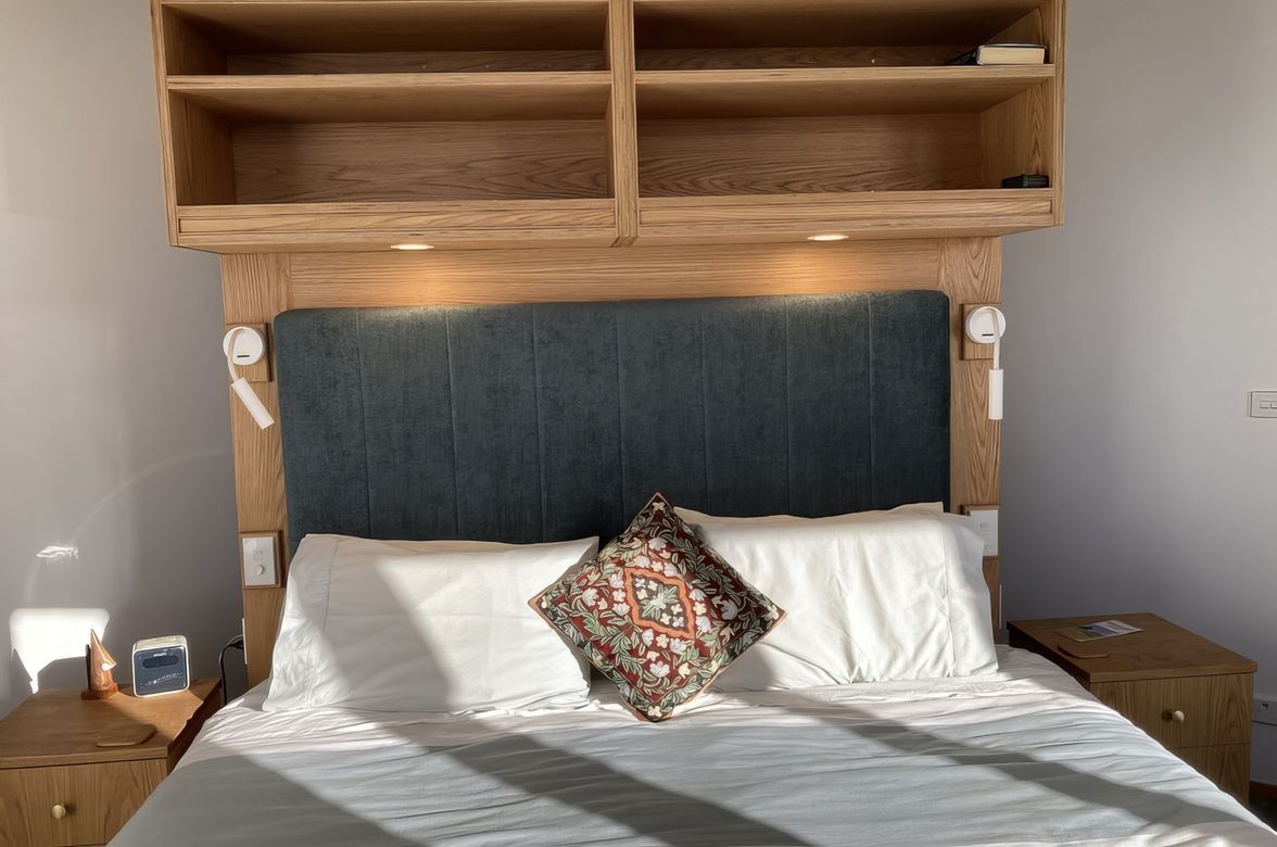 White Oak Bedhead and Bookcase