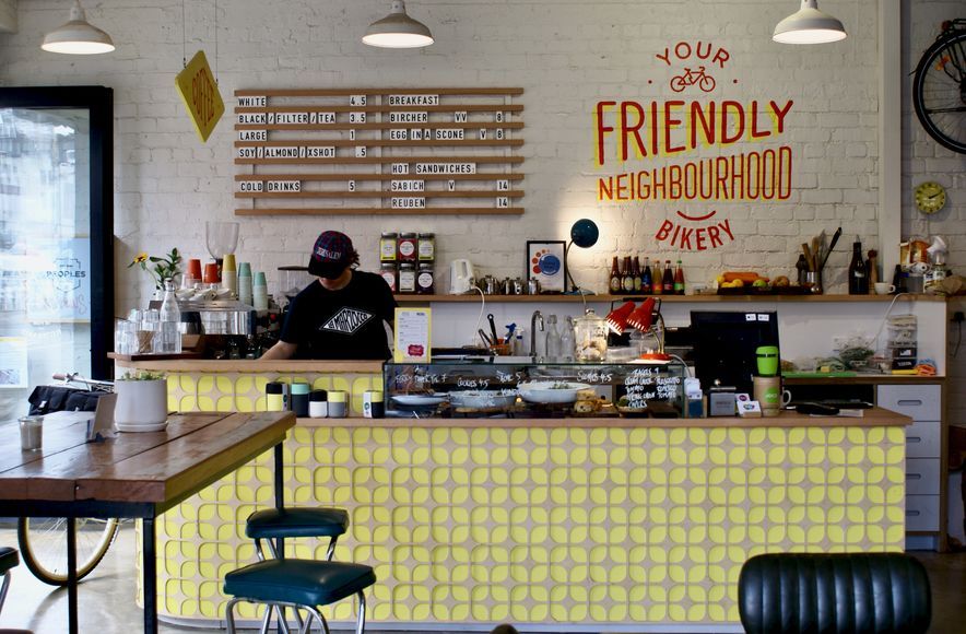 Bicycle Junction - Cafe Interior Design, Slotted Menu Board