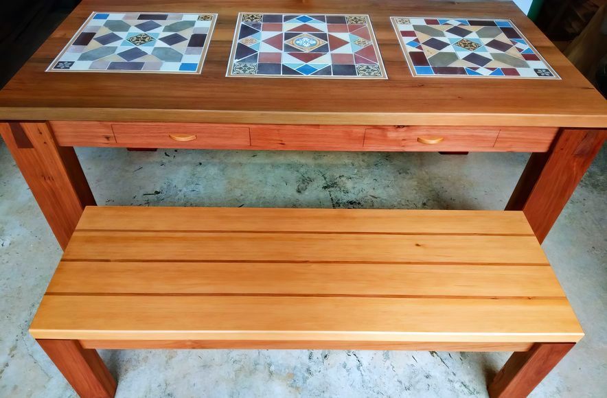 Totara & Kauri Dining Table & Bench Seat