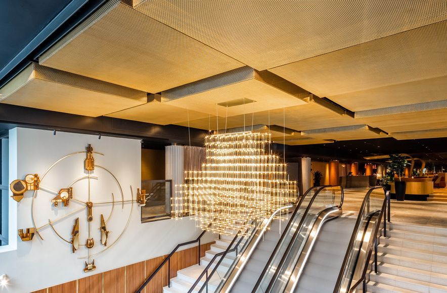 Hotel Ceiling Design with Wire Mesh