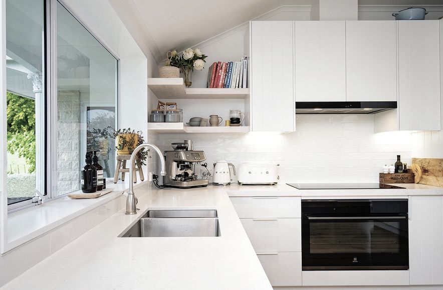 Marble & White, with a hint of Timber for warmth