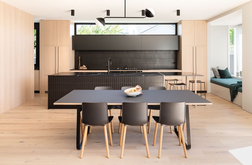 Oak Paneling with Black Details