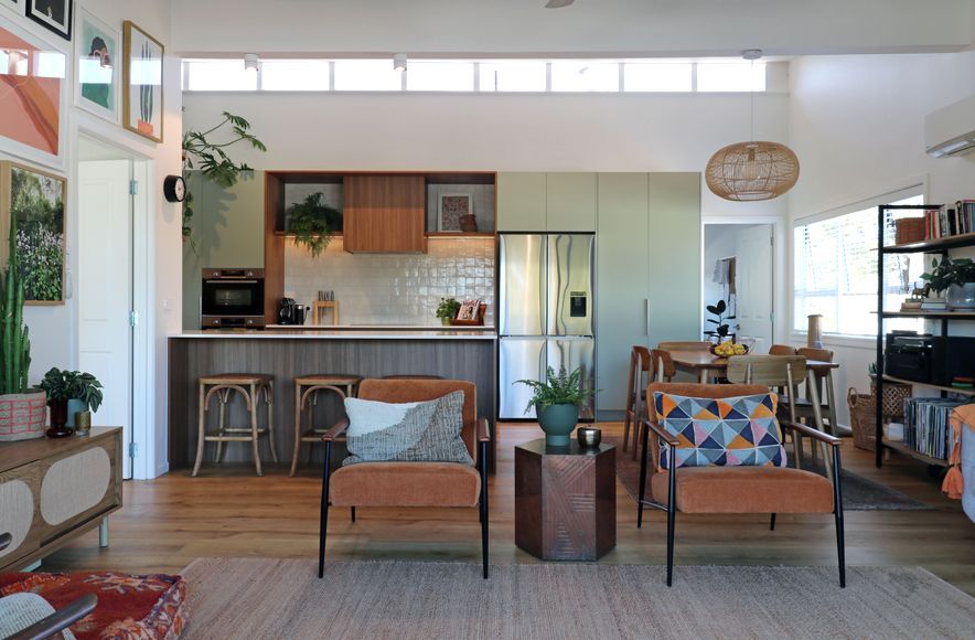 Family-Centric Renovation with Sage Green and Woodgrain