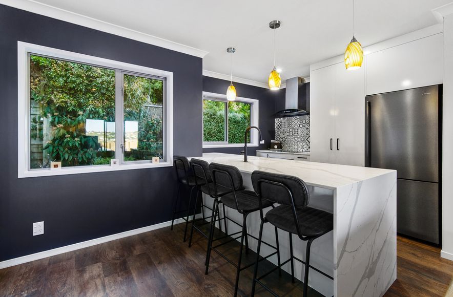 A tired Wellington kitchen gets an exciting new look with both stylish and practical elements achieved on a budget