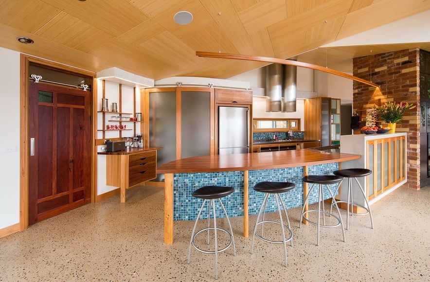 Curved Recycled Timber Kitchen