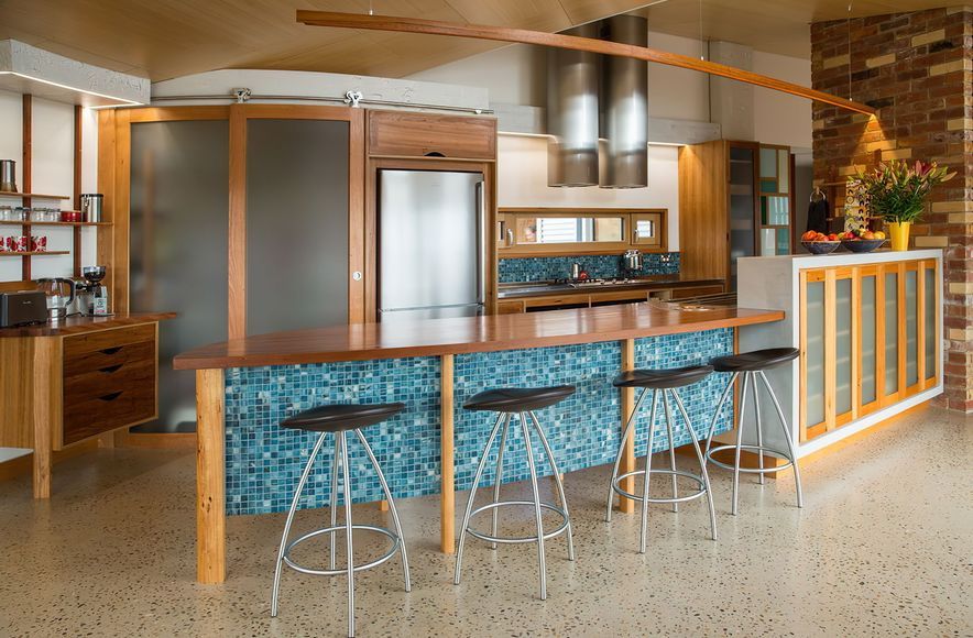 Curved Recycled Timber Kitchen