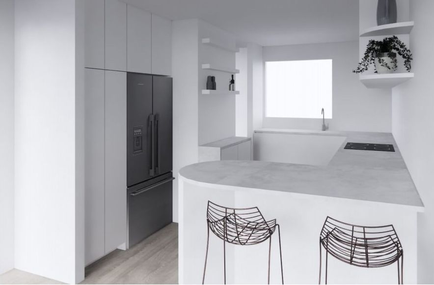 Long White Kitchen