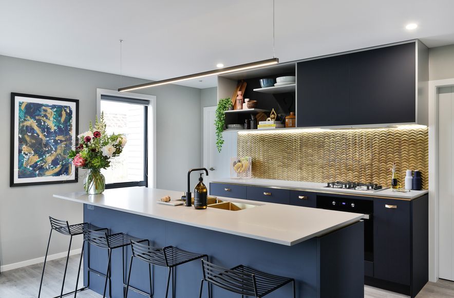 Inky Blue & Brass A Winning Combo