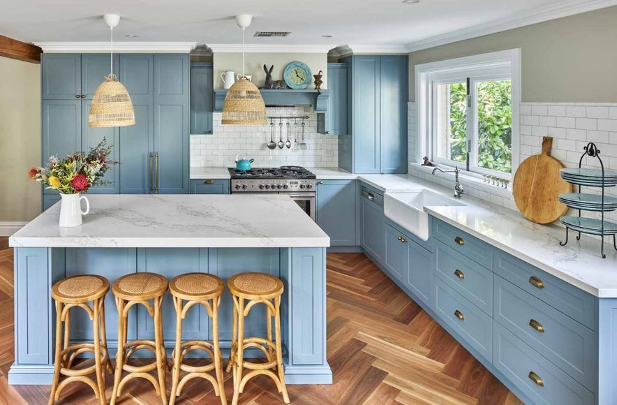 Classic Ice Blue Shaker Kitchen – Riverview