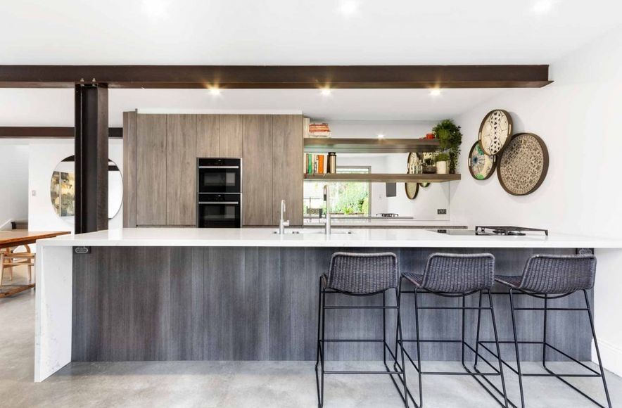 Rustic Timber Grain Kitchen Design