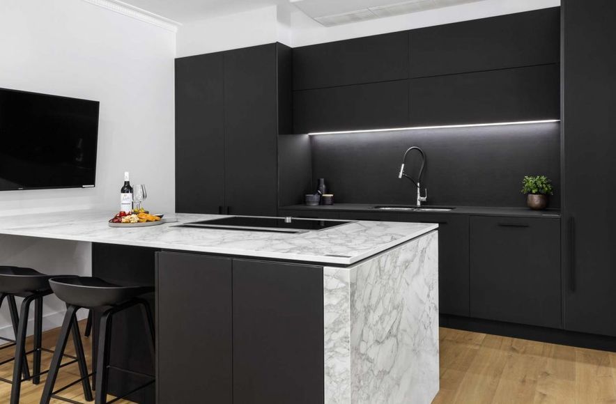 Matte Black Kitchen Design, Willoughby