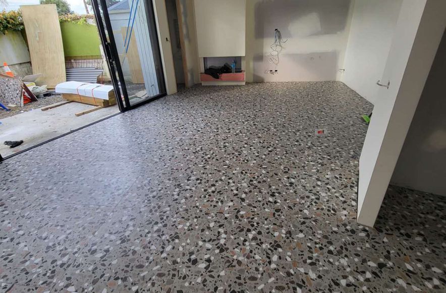 Damn Good Tiling - terrazzo floor tiling