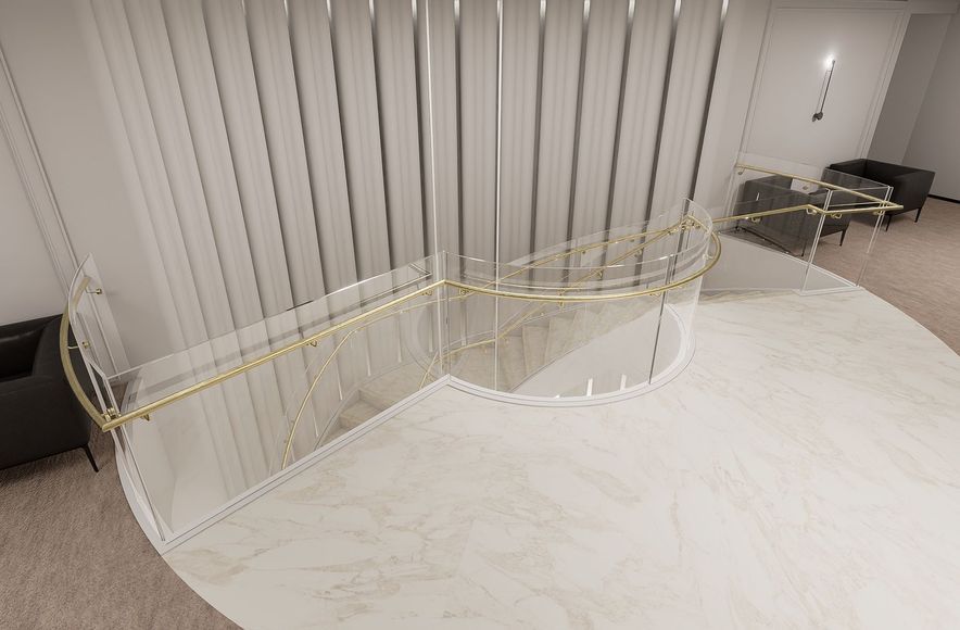 Fashion House - Beautiful Bent Glass Staircase