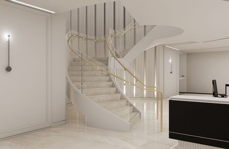 Fashion House - Beautiful Bent Glass Staircase