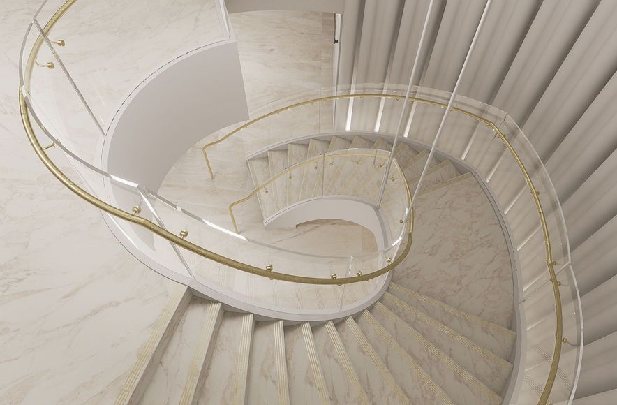 Fashion House - Beautiful Bent Glass Staircase