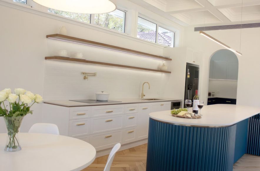 Curved Reeded Kitchen - Warrawee