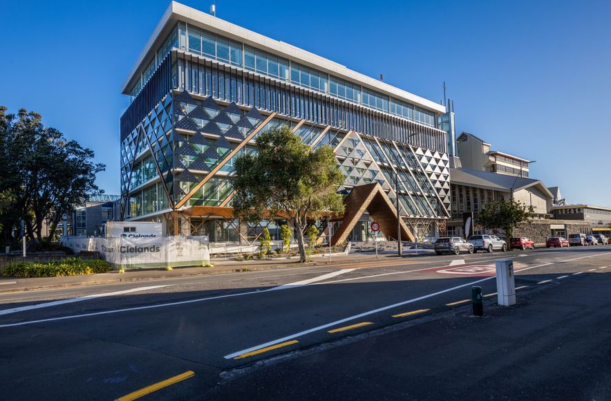 Ngāmotu House - Exterior Facade Installation