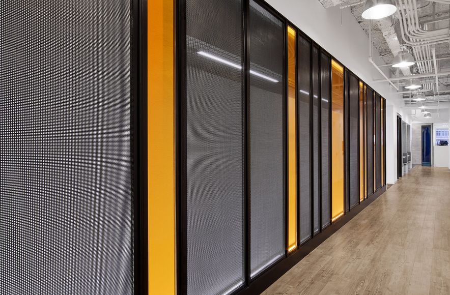 Office Space features Wire Mesh Partitions