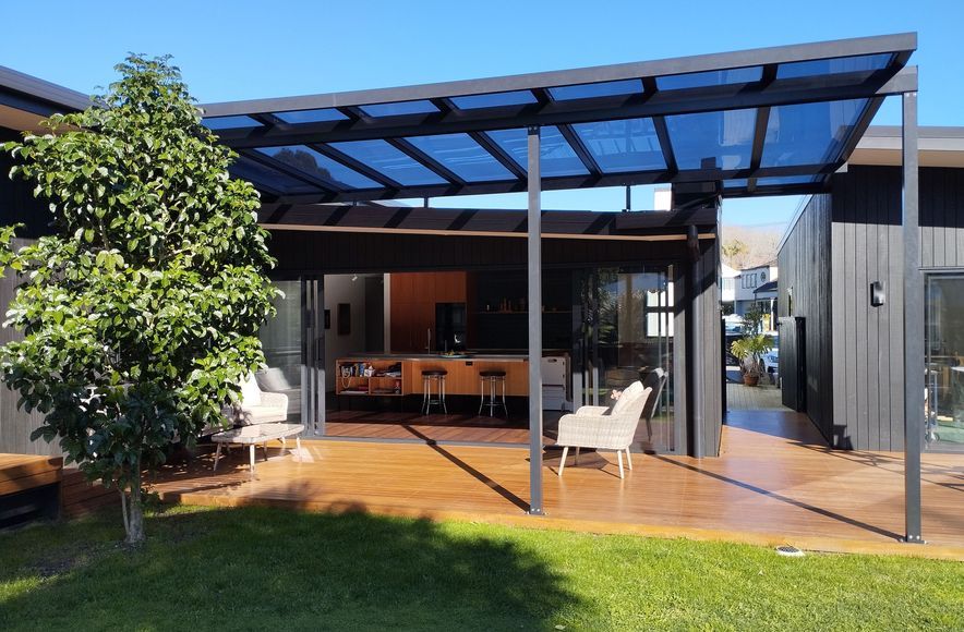 A Stylish Canopy to blend-in with the house