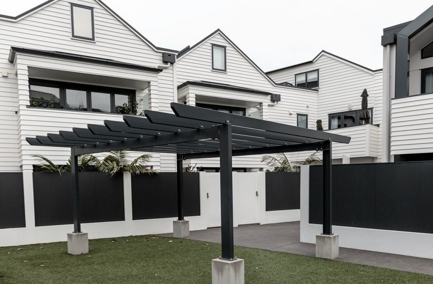 Devonport residential apartments - custom pergola and balustrading