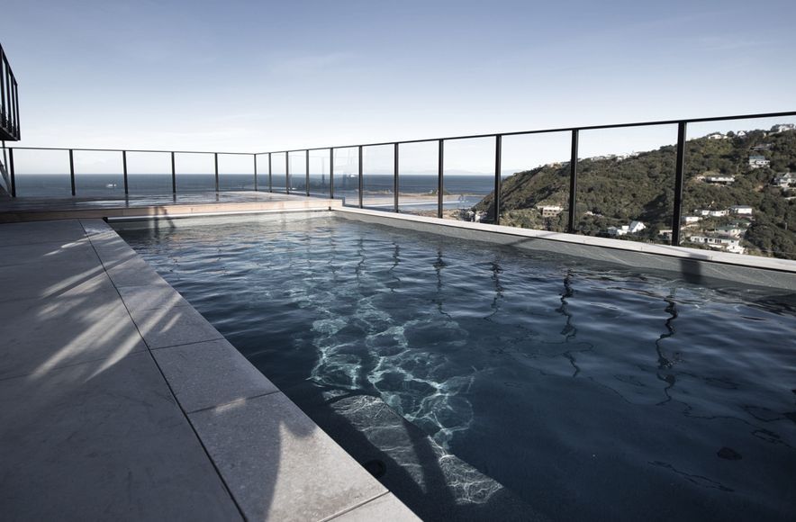 Hillside pool above Wellington