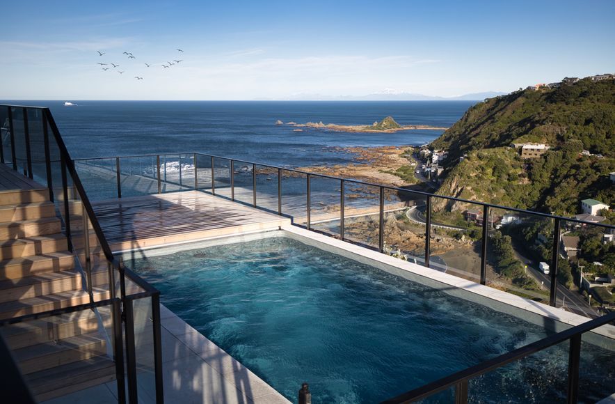 Hillside pool above Wellington