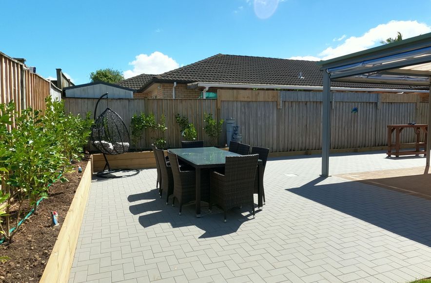 Permeable Outdoor Space with Hydrostone Pavers