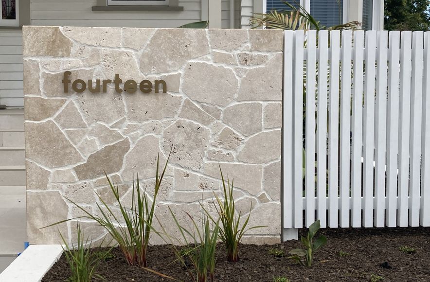 Freeform Travertine Entrance