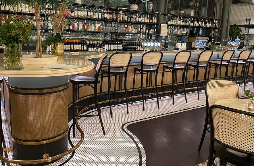 Joinery Accented with Antique Brass Mesh