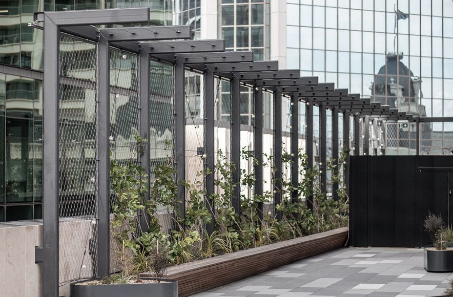 PWC Skydeck - tensile mesh foliage screen