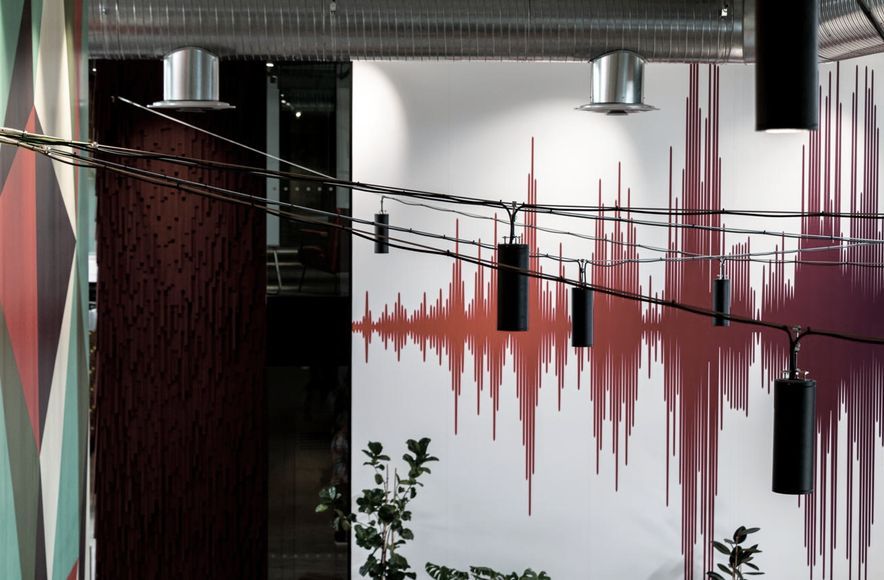 Catenary lighting - Mediaworks Auckland office space