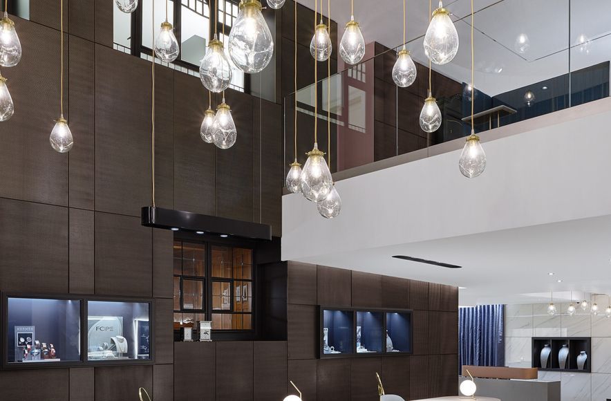 Wire Mesh Interior Cladding in Jewelry Store