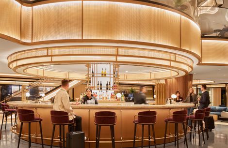 Airport Lounge with Wire Mesh Accents