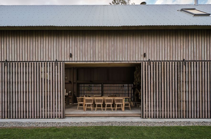 Enhancing the natural beauty of timber at ‘The Barn’, showcasing the intricate grain and colour of Spotted Gum cladding with CUTEK® Extreme CD50 and a bespoke Grey Mist